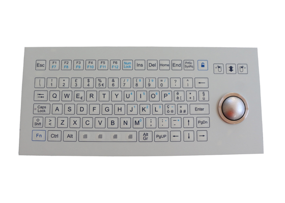 Medical Membrane Industrial Keyboard 84 Keys With 38mm Optical Trackball